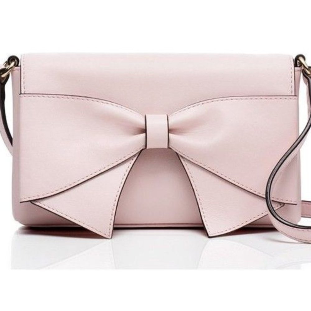 Kate Spade Montrose Avenue Aster Pink Crossbody Purse Leather With Bow